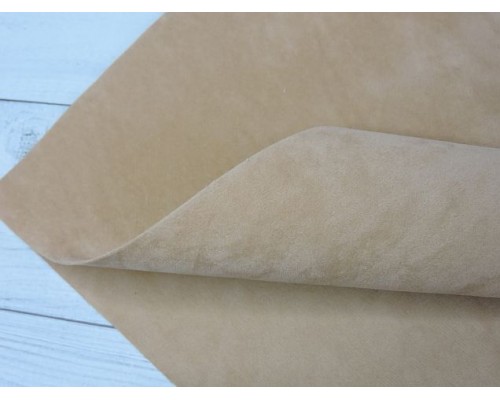 Замша искусственная двусторонняя, цв. темно-бежевый