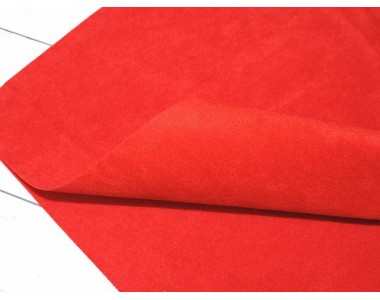 Замша искусственная двусторонняя, цв. красный №11