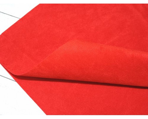 Замша искусственная двусторонняя, цв. красный №11