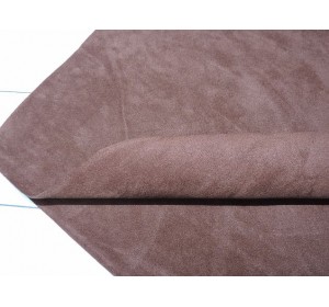 Замша искусственная двусторонняя, цв. темно-коричневый - 1 лист