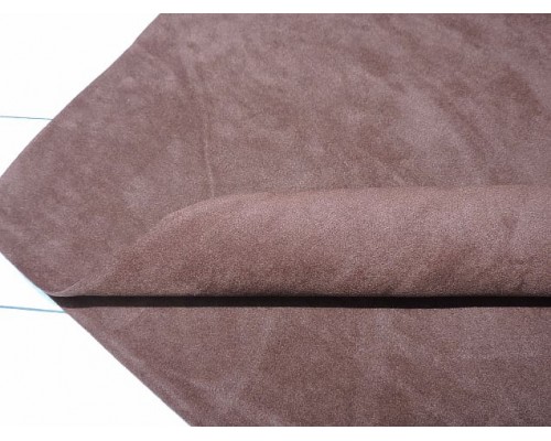 Замша искусственная двусторонняя, цв. темно-коричневый - 1 лист