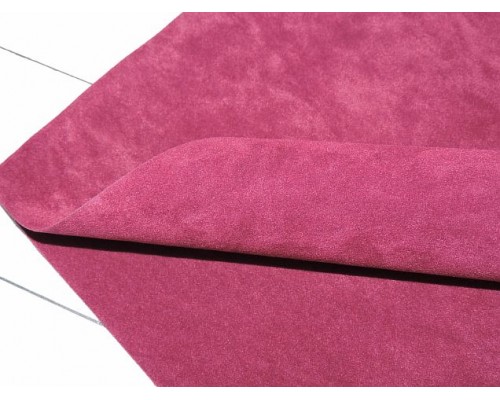Замша искусственная двусторонняя, цв. бордовый - 1 лист