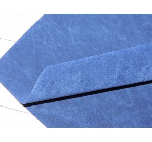 Замша искусственная двусторонняя, цв. темно-синий - 1 лист