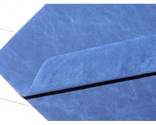 Замша искусственная двусторонняя, цв. темно-синий - 1 лист