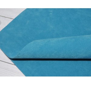 Замша искусственная двусторонняя, цв. бирюзовый - 1 лист