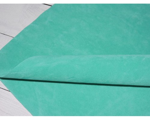 Замша искусственная двусторонняя, цв. аквамариновый - 1 лист