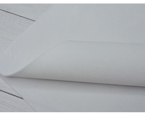 Замша искусственная двусторонняя, цв. белый - 1 лист