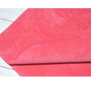 Замша искусственная двусторонняя, цв. розовая-пенка  - 1 лист