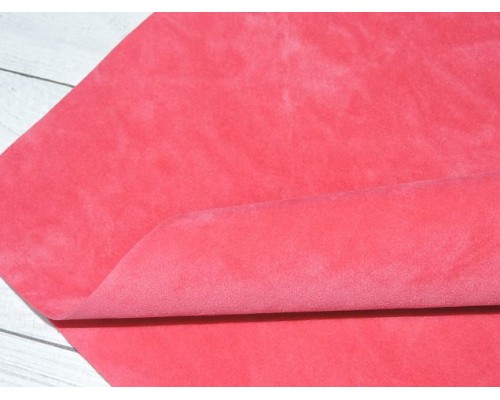 Замша искусственная двусторонняя, цв. розовая-пенка  - 1 лист