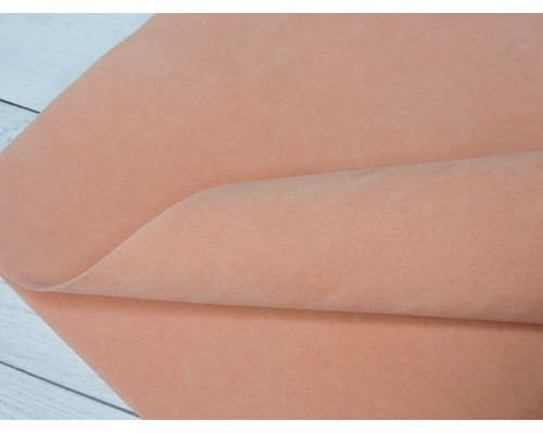 Замша искусственная двусторонняя, цв. дымчато-персиковый - 1 лист