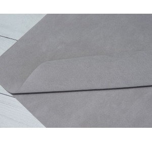 Замша искусственная двусторонняя, цв. серый - 1 лист