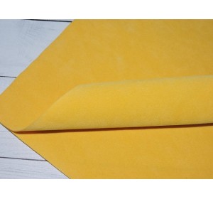Замша искусственная двусторонняя, цв. желтый - 1 лист