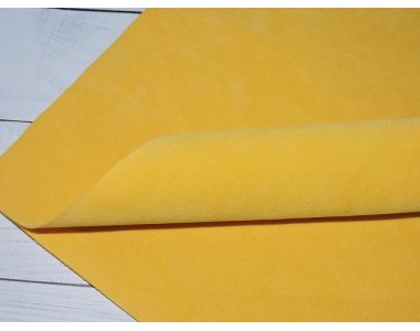 Замша искусственная двусторонняя, цв. желтый - 1 лист