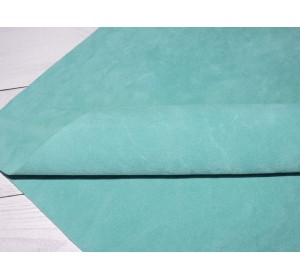 Замша искусственная двусторонняя, цв. светло-аквамариновый - 1 лист