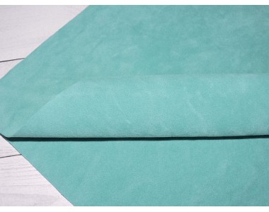 Замша искусственная двусторонняя, цв. светло-аквамариновый - 1 лист