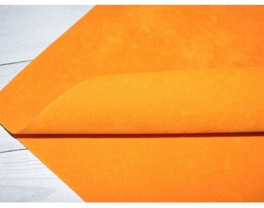 Замша искусственная двусторонняя, цв. оранжевый - 1 лист