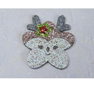 Патч сборный "Звезда с рожками" 5*4,3 см, цв. серебро - 1шт.