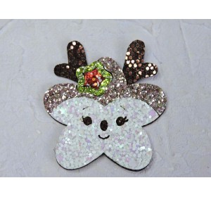 Патч сборный "Звезда с рожками" 5*4,3 см, цв. коричневый - 1шт. 