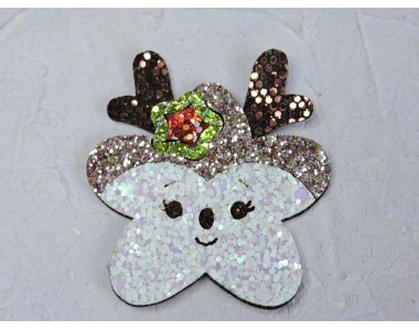 Патч сборный "Звезда с рожками" 5*4,3 см, цв. коричневый - 1шт.