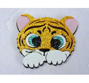Патч сборный "Тигр" 5*4,4 см, цв. золото - 1шт.