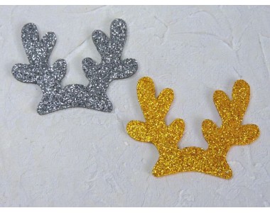 Заготовка из глиттерного фоамирана 5*3,9 см "Рожки" - 1 шт.
