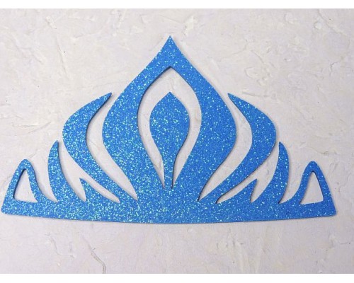 Заготовка из фоамирана "Корона Эльзы" 138*84 мм, цв. синий - 1 шт.