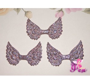 Патч с блестками 4,5 см*3 см "Крылья",  разноцветный - 1шт.