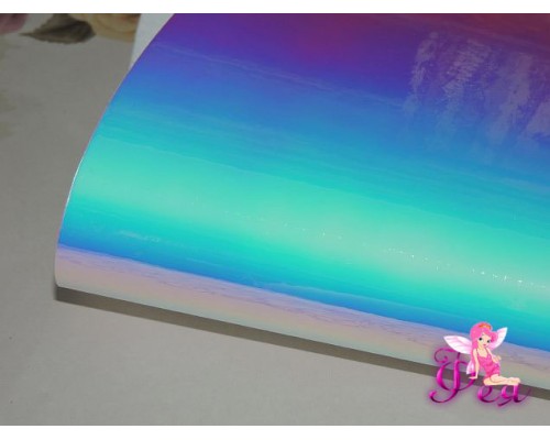 Кожзам гладкий "Хамелеон", голубой