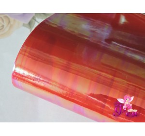 Кожзам гладкий "Бензиновый", красный