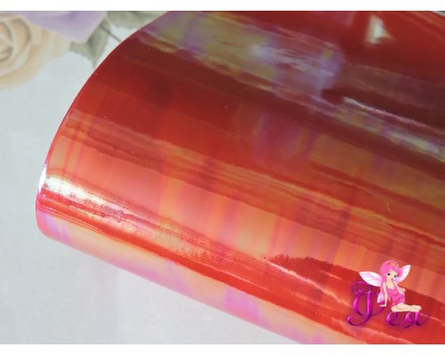 Кожзам гладкий "Бензиновый", красный