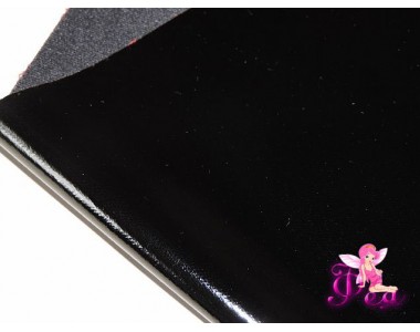 Кожзам гладкий "Глянец" цв. черный (мягкий)