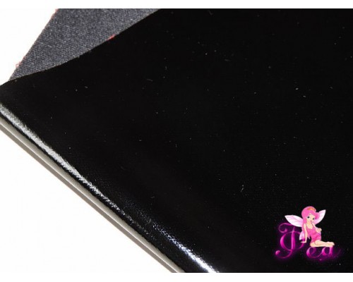 Кожзам гладкий "Глянец" цв. черный (мягкий)