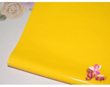 Кожзам гладкий "Глянец" цв. желтый (мягкий)