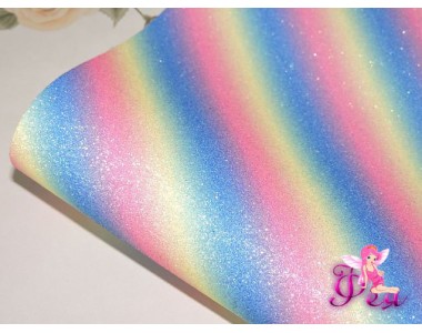 Кожзам с блестками "Радуга №5"