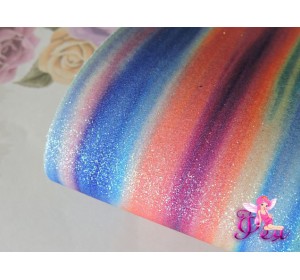 Кожзам с блестками "Радуга №7"