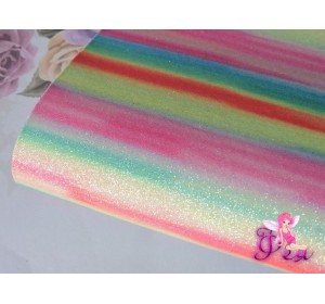 Кожзам с блестками "Радуга №8"