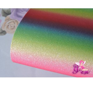 Кожзам с блестками "Радуга №6"