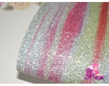 Кожзам с блестками "Радуга №1"