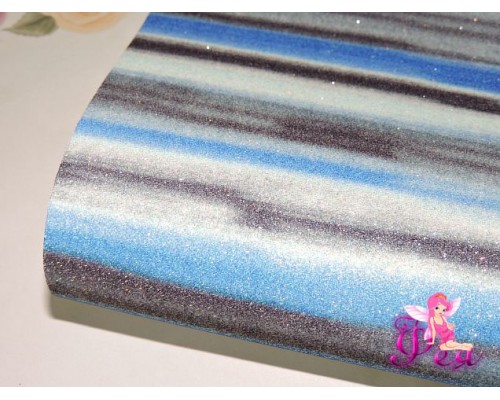 Кожзам с блестками "Радуга №3"