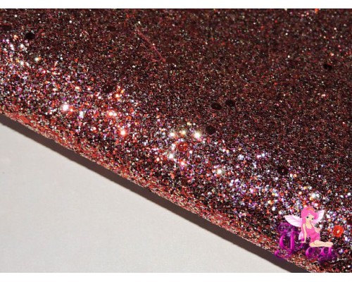 Кожзам с блестками с пайетками, цв. красный