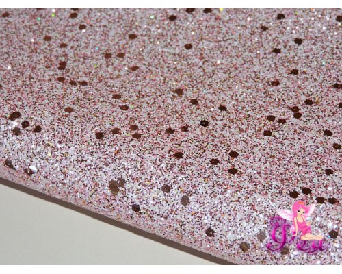 Кожзам с блестками с пайетками, цв. розовый