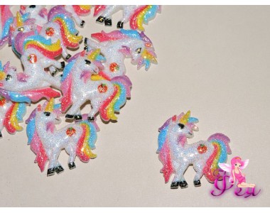 Кабошон акриловый "Единорог" 30*30 мм -1 шт