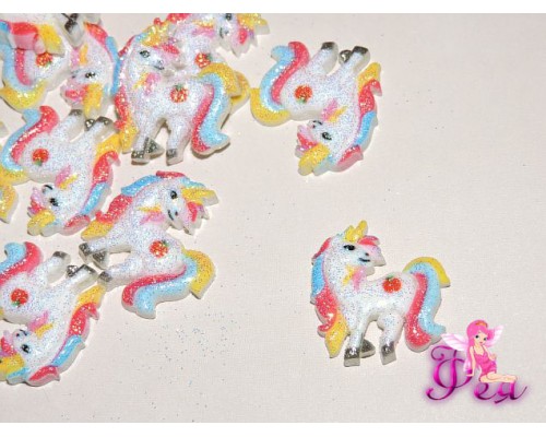 Кабошон акриловый "Единорог" 23*25 мм -1 шт