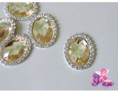 Флоризель металл 24*18мм, цв. серебро - 1шт