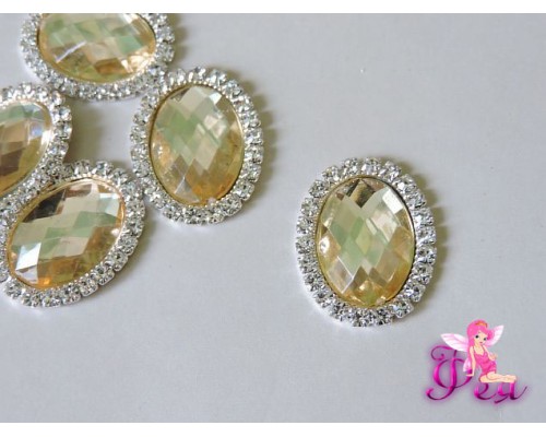 Флоризель металл 24*18мм, цв. серебро - 1шт