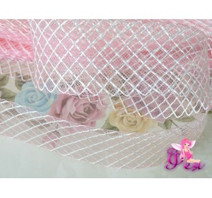  Регилин мягкий 45 мм, цв. розовый  с белой нитью ( 1 м)