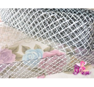  Регилин мягкий 45 мм, цв. черный  с белой нитью ( 1 м)