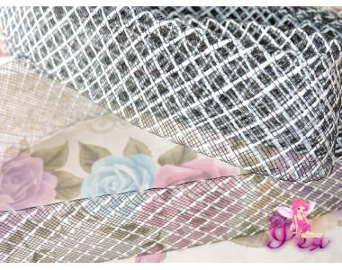 Регилин мягкий 45 мм, цв. черный  с белой нитью ( 1 м)