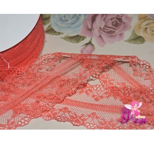 Кружево капрон 40 мм  кораллового цвета - 1м