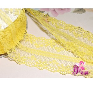 Кружево капрон 40 мм  желтого цвета - 1м